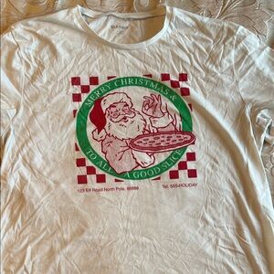 Old Navy Merry Christmas Pizza Tee - White and Red